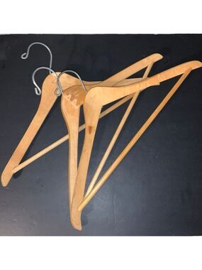Unbranded Wood Closet Hangers with Metal Hooks One Size Brown Silver